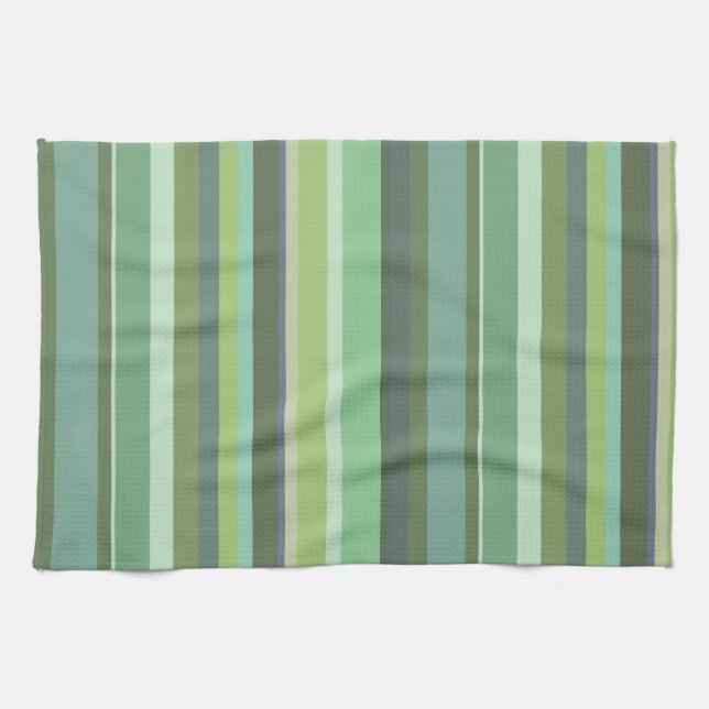 Linge De Cuisine Bandes horizontales vert olive (Horizontal)