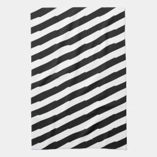 Linge De Cuisine Bandes Noires Et Blanches