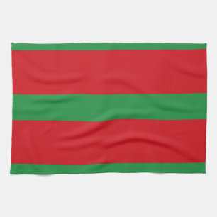 Linge De Cuisine Bandes rouges et vertes