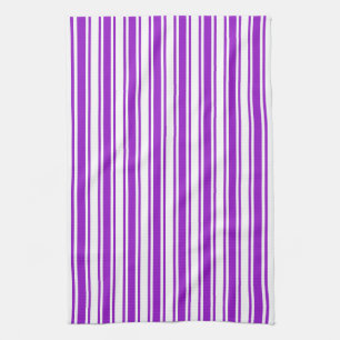Linge De Cuisine Bandes royales de bonbons violets et blancs