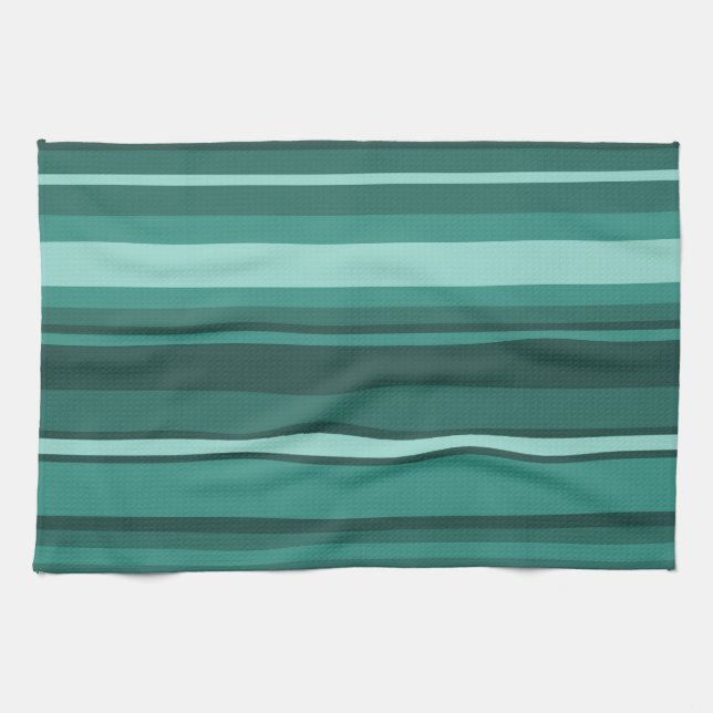 Linge De Cuisine Bandes turquoises (Horizontal)
