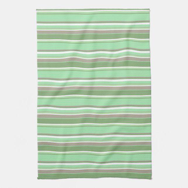 Linge De Cuisine Bandes vert pâle (Vertical)