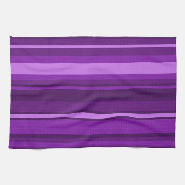 Linge De Cuisine Bandes violettes (Horizontal)