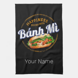 Linge De Cuisine Banh Mi Street Food Baguette Vintage Vietnam Retro