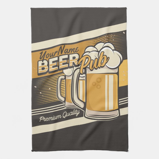 Linge De Cuisine Bar de pub de bière froide Premium personnalisé (Vertical)