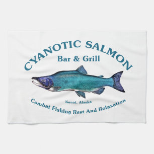 Linge De Cuisine Bar et Grill Saumon Cyanotique