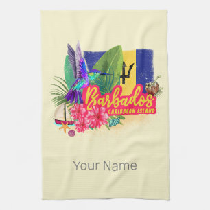 Linge De Cuisine Barbados Retro Caraïbes Vintage Island Souvenir