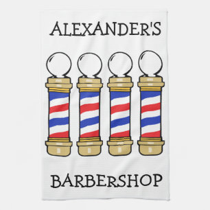 Linge De Cuisine Barbershop Barber Poles Bar Towne Personnalisez