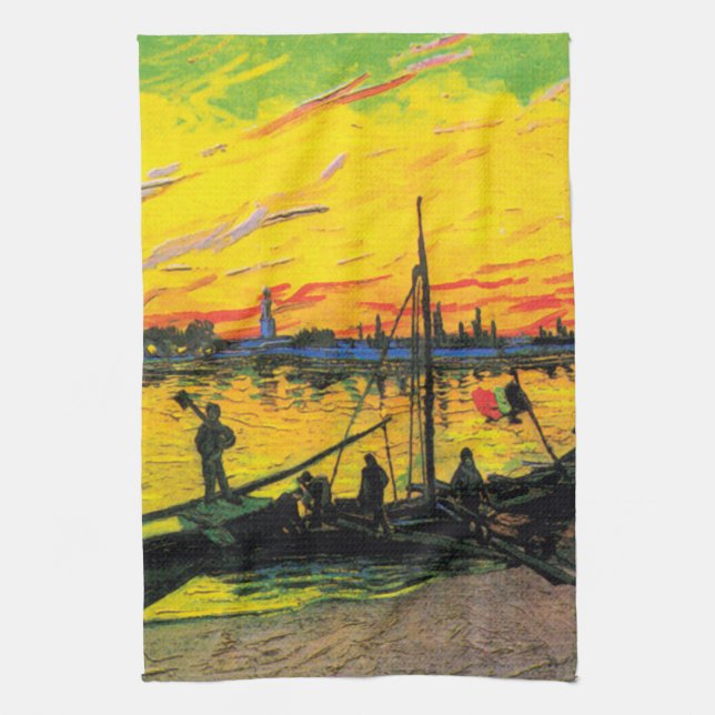 Linge De Cuisine Barges de charbon (F437) Van Gogh Fine Art (Vertical)