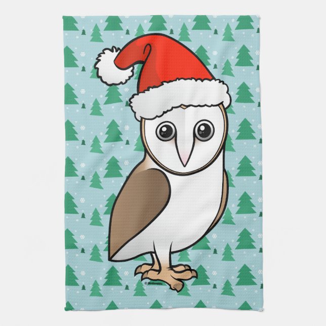 Linge De Cuisine Barn Owl Père Noël (Vertical)