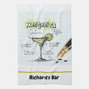 Linge De Cuisine Barre personnalisée Margarita Dessin personnalis