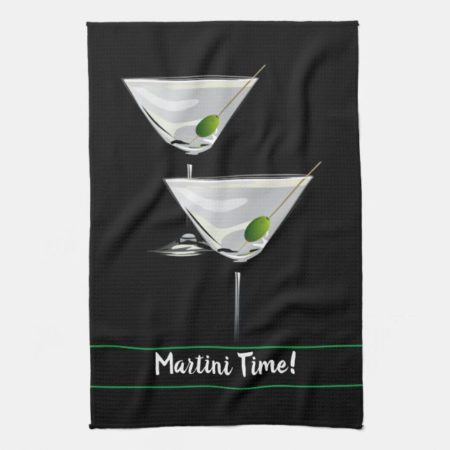 Linge De Cuisine Barre personnalisée Martini Time (Vertical)