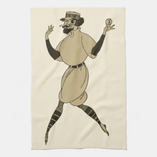 Linge De Cuisine Baseball vintage, Joueur Victorien De Baseball
