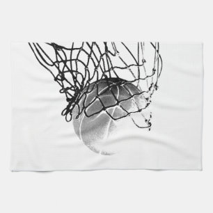 Linge De Cuisine Basket-ball noir et blanc