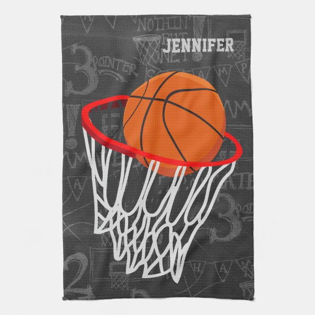 Linge De Cuisine Basket-ball personnalisé et cercle de tableau (Vertical)