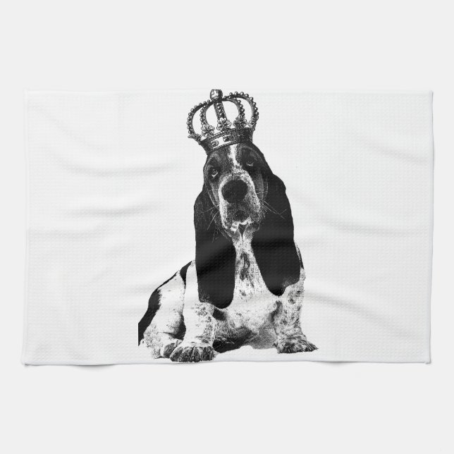 Linge De Cuisine Basset Hound Puppy Français (Horizontal)