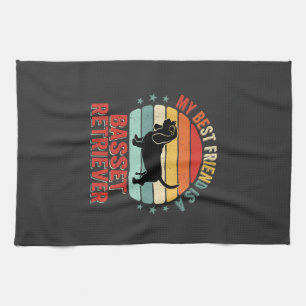 Linge De Cuisine Basset Retriever Rétro Coucher de soleil Chien