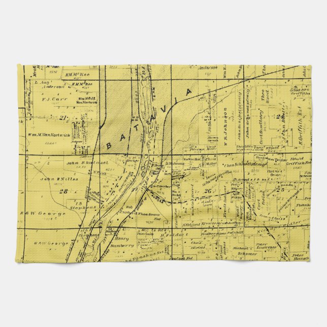 LINGE DE CUISINE BATAVIA ILLINOIS 1871 CARTE FOX RIVER VALLEY (Horizontal)