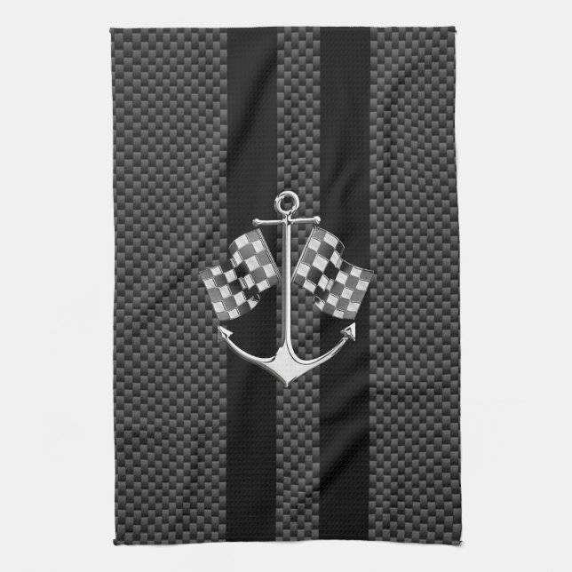 Linge De Cuisine Bateau de course nautique en fibre de carbone déco (Vertical)
