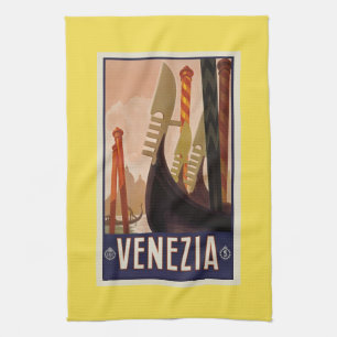 Linge De Cuisine Bateaux vintage Venise 