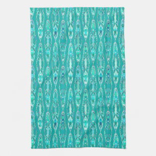 Linge De Cuisine Batik Tribal - Turquoise et Aigue-Marine