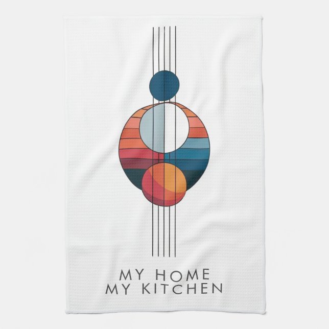 Linge De Cuisine Bauhaus Art in five lines and spheres (Vertical)
