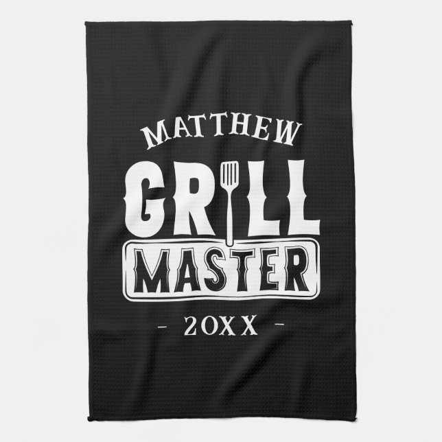 Linge De Cuisine BBQ Grill Master Personnalisé Meilleur papa Père (Vertical)