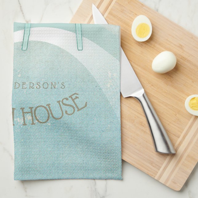 Linge De Cuisine Beach House Adirondack Chaises Aqua Blue ID623 (Quart Plié)