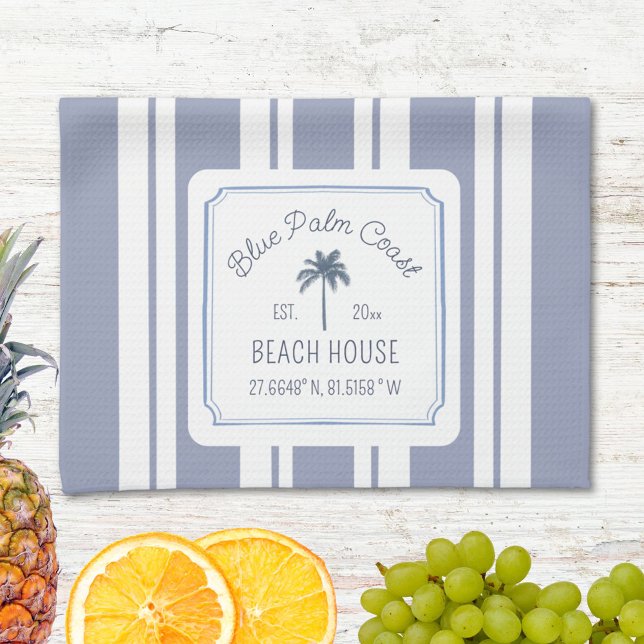 Linge De Cuisine Beach House Blue Stripes Coastal Farmhouse (In situ)