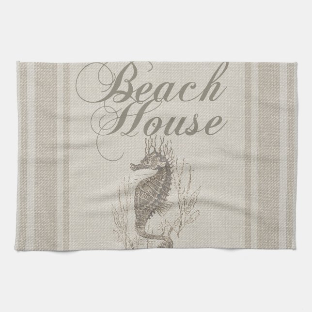 Linge De Cuisine Beach House Seahorse Seashore (Horizontal)