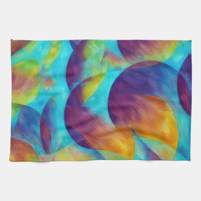 Linge De Cuisine Beachy Bubbles Artsy Abstract Kitchen Towel (Horizontal)