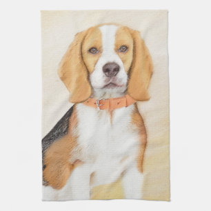Linge De Cuisine Beagle Hound Dog Peinture Animal Art original
