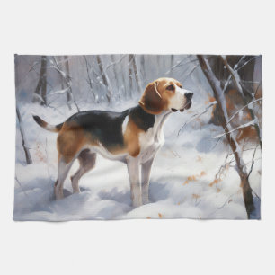 Linge De Cuisine Beagle Laisser Neige Noël