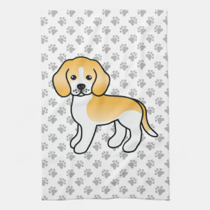 Linge De Cuisine Béagle mignon dessin animé citron et blanc