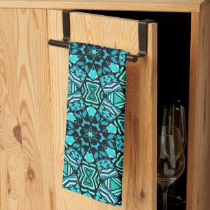 Linge De Cuisine Beau Aqua Turquoise Turquoise Ethnic Mosaic Art