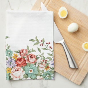 Linge De Cuisine Beau élégant vintage printemps bouquets floraux