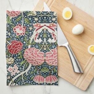 Linge De Cuisine Beau motif floral Fleurs de feuillage Rouge rose