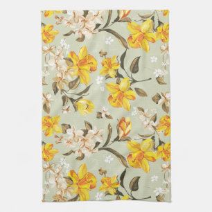 Linge De Cuisine Beau motif floral lumineux élégant