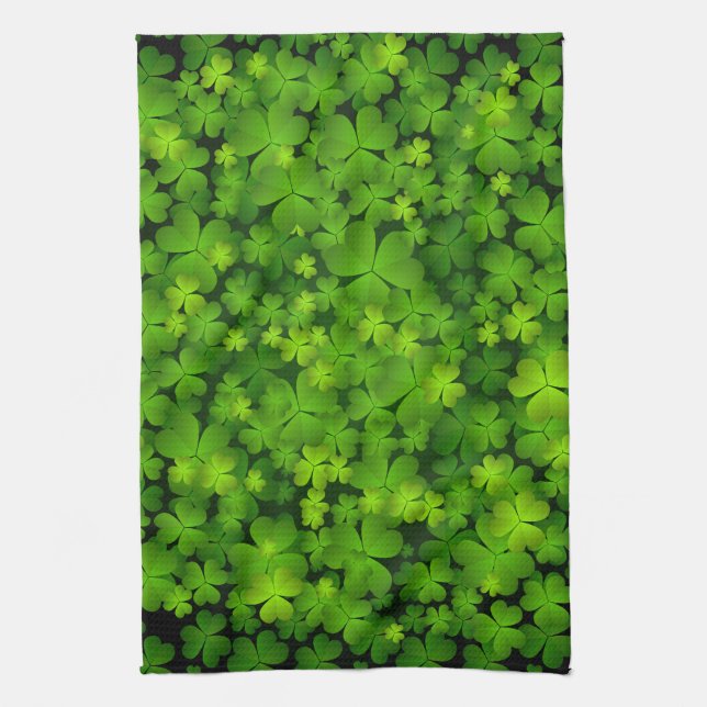Linge De Cuisine Beau Shamrock irlandais (Vertical)
