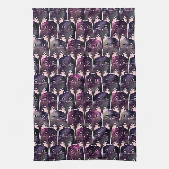 Linge De Cuisine Beaucoup de Motif de chats galaxy (Vertical)