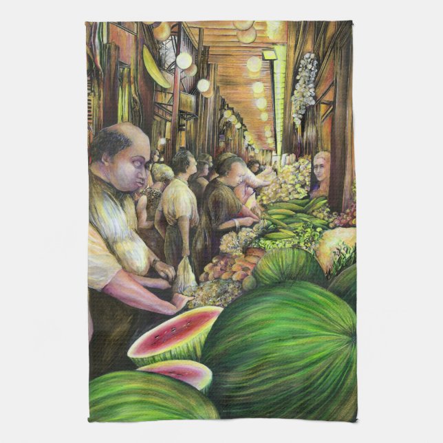 Linge De Cuisine Beaucoup d'hommes, beaucoup de melons (Vertical)