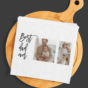 Linge De Cuisine Beauté Collage photo Meilleur papa Jamais Cadeau