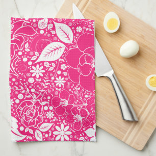 Linge De Cuisine Beautés botaniques Hot rose