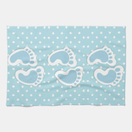 Linge De Cuisine Bébé Bleu mignon Motif pieds