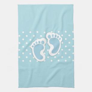 Linge De Cuisine Bébé bleu mou Pieds de garçon