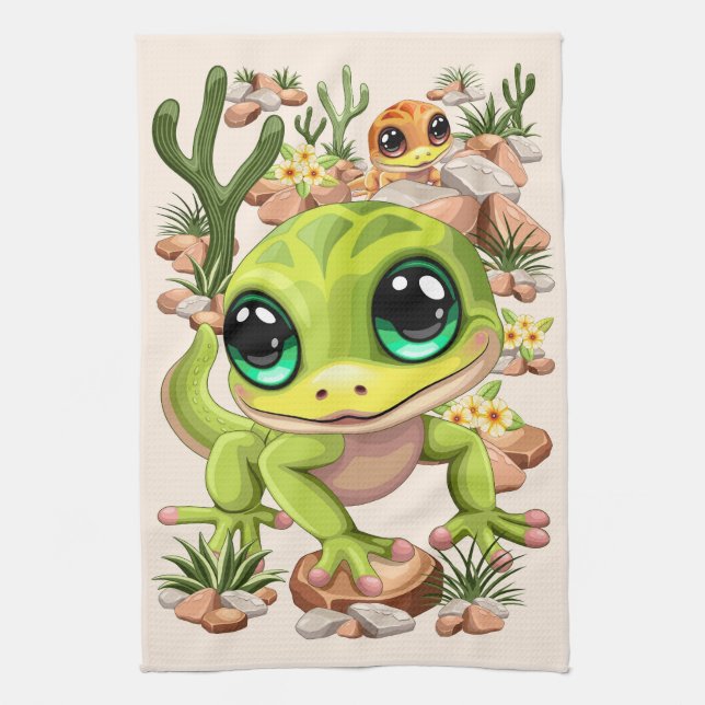 Linge De Cuisine Bébé Geckos jote personnages de dessin (Vertical)
