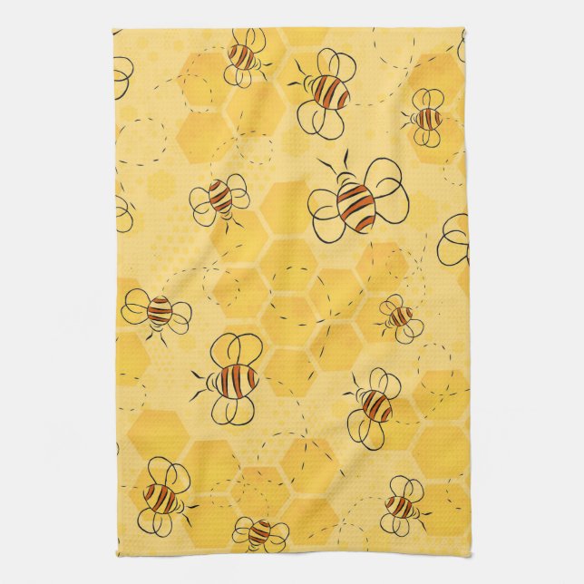 Linge De Cuisine Bee Buzzing Honey Bees mignonne (Vertical)