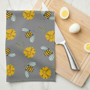 Linge De Cuisine Bees & Beurre sur Grey