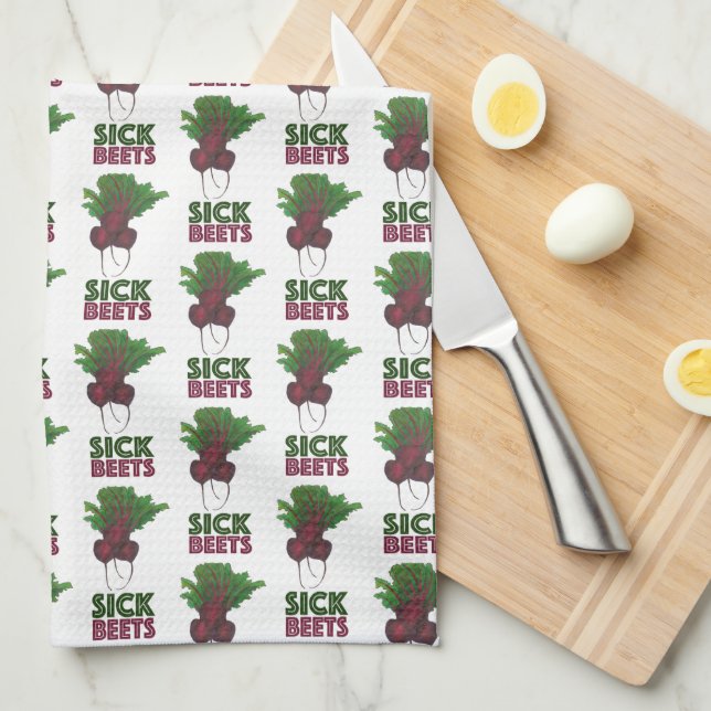 Linge De Cuisine Beets Malades (Beats) Beet Rouge Jardin végétarien (Quart Plié)