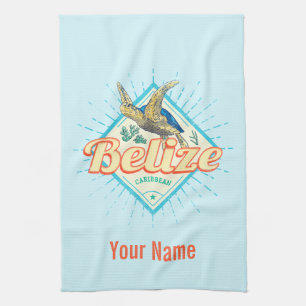 Linge De Cuisine Belize Caribbean Retro Turtle Souvenir Vintage